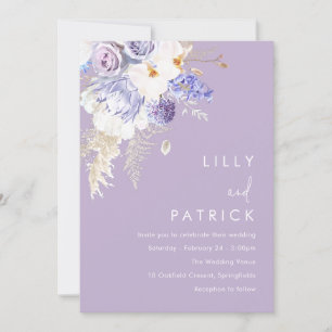 Invitation Belle florale violette Toutes les saisons Mariage 