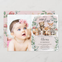 Belle forêt Animaux Sauvages Un 1er anniversaire P