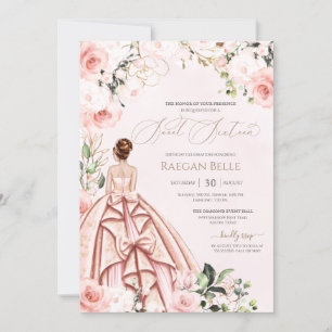 Invitation Belle Gown Jolie en rose Blush Rose Sweet 16