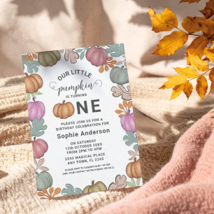 Invitation Belle Halloween & Folithe 1er Anniversaire Pastel 