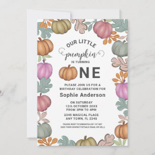 Invitation Belle Halloween & Folithe 1er Anniversaire Pastel 