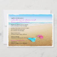 Belle journée de plage Flip Flops Chic Wedding Inv