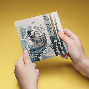 Invitation belle laine sur l'eau en aquarelle