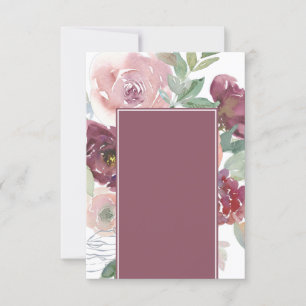 Invitation Belle Mariage florale blanche rose et mauve