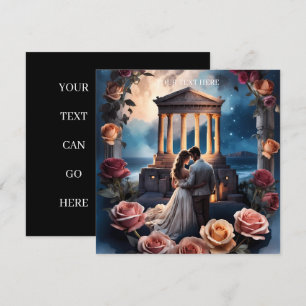 Invitation Belle mariée et chambre debout au bord de la mer