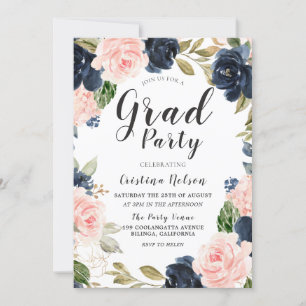 Invitation Belle Marine Blush Girls Grad Party Grad Grad