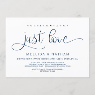 Invitation Belle Marine Rien De Fancy Juste Amour, Elopement