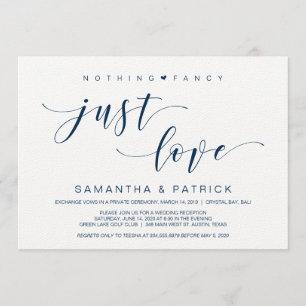 Invitation Belle Marine Rien De Fancy Juste Amour, Elopement