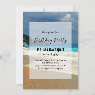 Invitation Belle Mer Turquoise Photo Tropicale Anniversaire