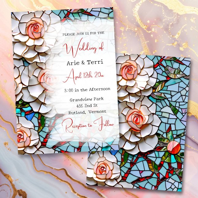 Invitation Belle mosaïque Mariage en verre et carrelage (Créateur téléchargé)