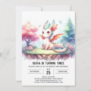 Invitation Belle Nature Dragon Anniversaire