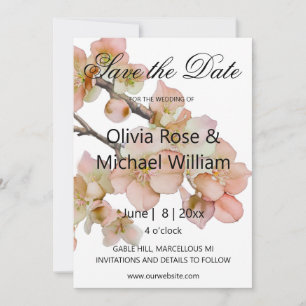 Invitation Belle orange rose floral SAVE THE DATE
