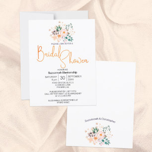 Invitation Belle Peach Begonia Fête des mariées verte