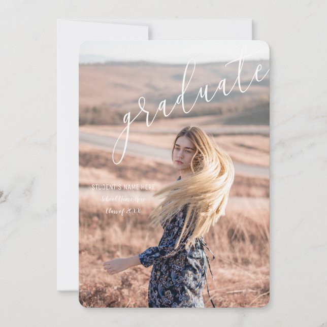 Invitation Belle photo personnalisable graduation (Devant)