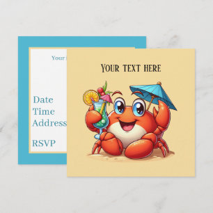Invitation Belle plage cocktail de crabe