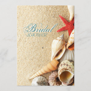 Invitation belle plage de sable de mer plage douche nuptiale