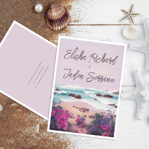 Invitation Belle Plage Vagues Décor Mariage d'été
