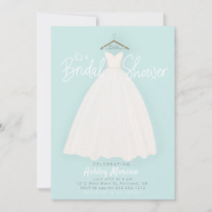 Invitation Belle robe Nuptiale/wedding shower bleu clair