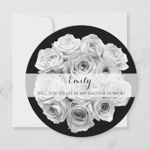 Invitation Belle Rose Bouquet Maid of Honor Card