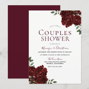 Invitation Belle Roses Rouges Romantique Couples Douche