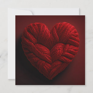 Invitation Belle Saint-Valentin Cœur Réalisé en fil rouge