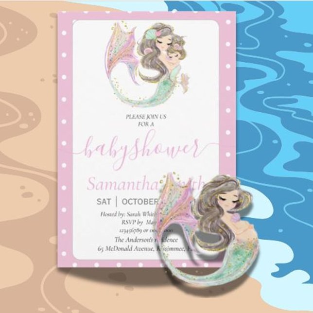 Invitation Belle Sirène Sous La Mer. (Create magical memories with our beautiful mermaid under the sea invitation)
