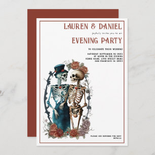 Invitation Belle Skeleton Couple QR Soirée Mariage