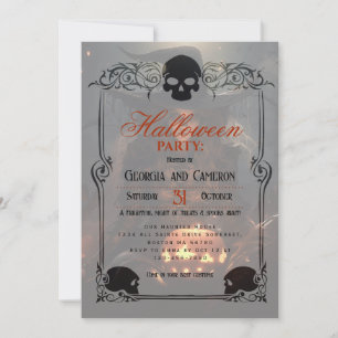 Invitation Belle sorcière et Halloween Citrouille