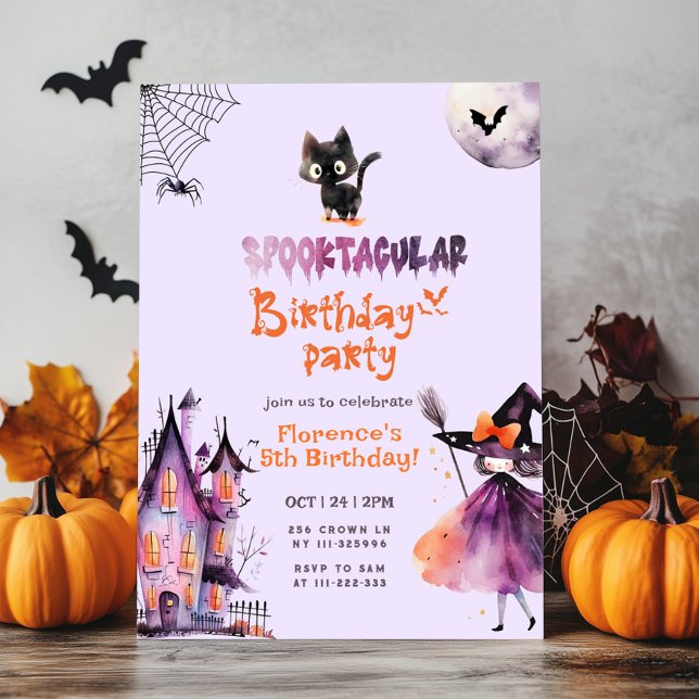 Invitation Belle Spooktacular anniversaire fête d'Halloween (Créateur téléchargé)