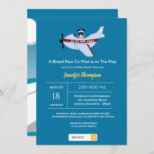 Invitation Belle Sunshade Baby shower pilote et avion
