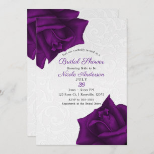 Invitation Belle texture blanche Rose violet