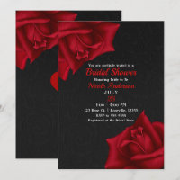 Belle Texture Noire Roses Rouges Baby Shower de Ma