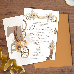 Invitation Belle Tournesol Floral Charro Quinceanera