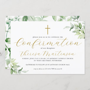 Invitation Belle verdure et confirmation croisée