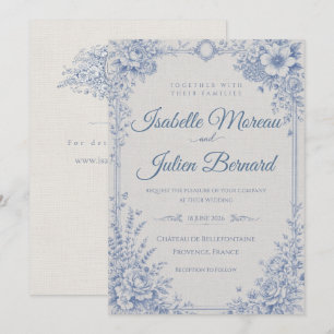 Invitation Bellefontaine – Lin Mariage Bleu Français