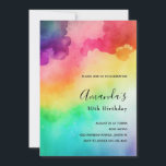 Invitation Belles couleurs arc-en-ciel Résumé Design Annivers<br><div class="desc">Invitation d'anniversaire avec un arrière - plan d'aquarelle avec les couleurs de l'arc-en-ciel.</div>