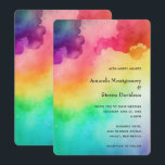Invitation Belles couleurs arc-en-ciel Résumé Design Mariage<br><div class="desc">Un faire-part de mariage avec un arrière - plan aquarelle avec les couleurs de l'arc-en-ciel.</div>