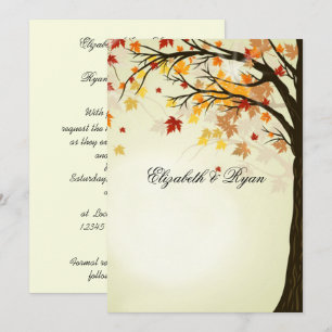 Invitation Belles couleurs d'automne, mariage automnal