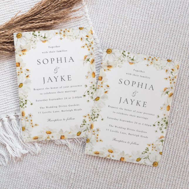 Invitation Belles Fleurs Blanches Mariage de Printemps (Créateur téléchargé)