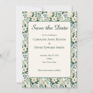 Invitation Belles fleurs et baies blanches modernes