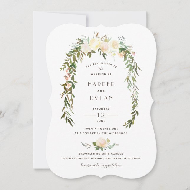 Invitation Belles fleurs | Mariage aquarelle (Devant)