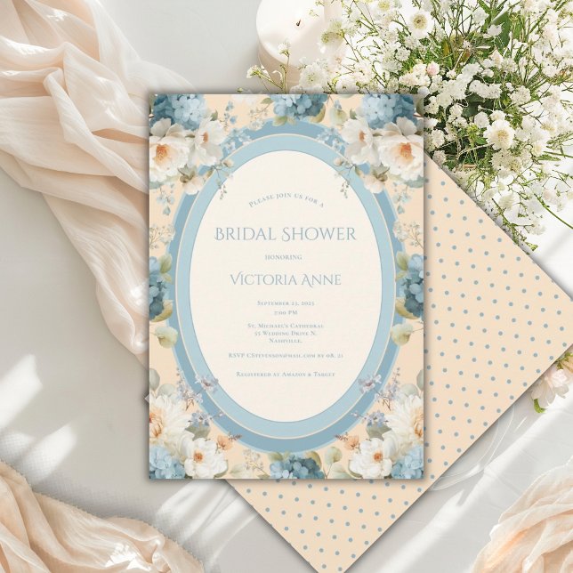 Invitation Belles Hydrangeas Bleues Fleurs de Mariage (Créateur téléchargé)