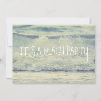 Invitation Belles vagues bleues roulantes de la plage