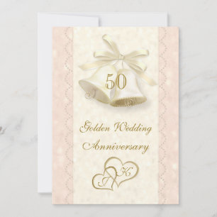 Invitation Bells, coeur 50e anniversaire de Mariage Invitatio