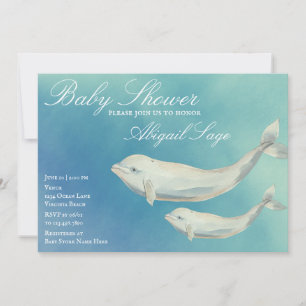Invitation Beluga Whale Maman et Baby shower de veau