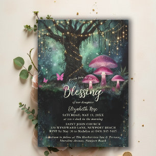 Invitation Bénédiction de baptême Jardin enchanté Forêt Champ