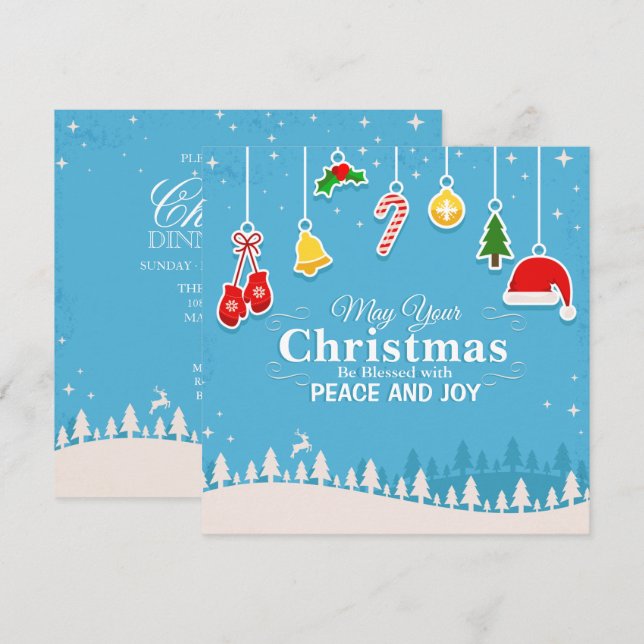 Invitation Bénéficiez de la paix et de la joie Noël Invitatio (Devant / Derrière)