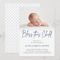 Béni cet enfant écrit à la main Christening Photo 