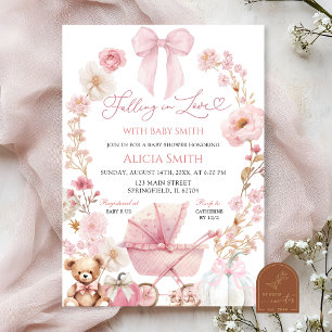 Invitation Berceau Bébé Fille Mignonne Citrouille Rose Baby S