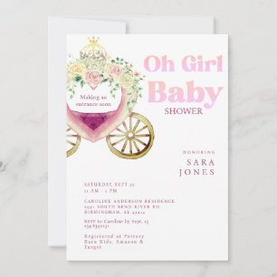 Invitation Berceau Blanc Faisant une Entrée Prochaine Baby Sh